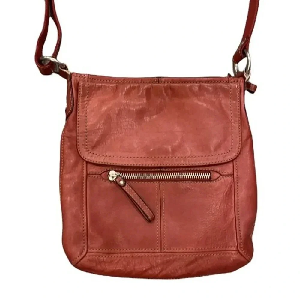 Fossil red leather crossbody bag